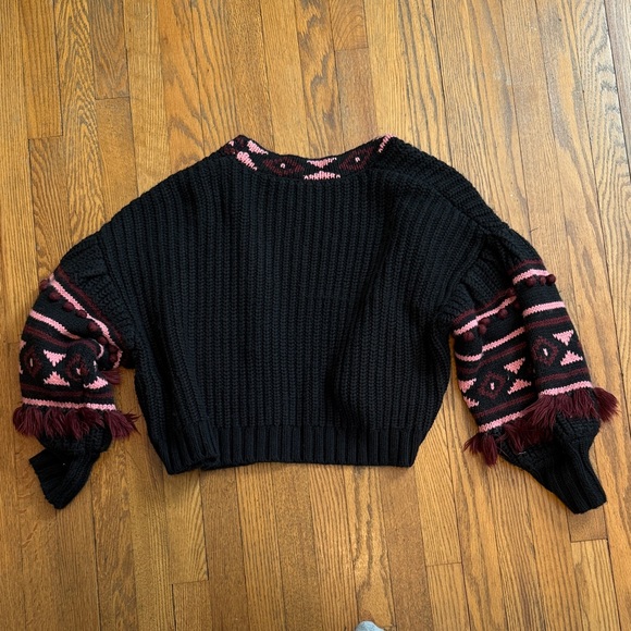 Sachin and Babi Landon Cardigan Womens Small Aztec Puff Bubble Sleeve - Picture 3 of 10